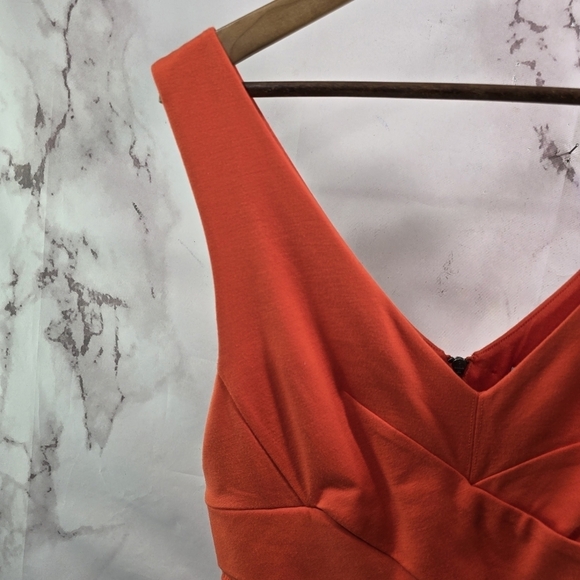 Anthropologie Dress Womens 8 Medium Orange Armour Cross Front Jacquard Mini - Picture 2 of 10